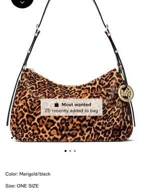 Michael Kors Leopard-Print Shoulder Bag in Marigold and Black